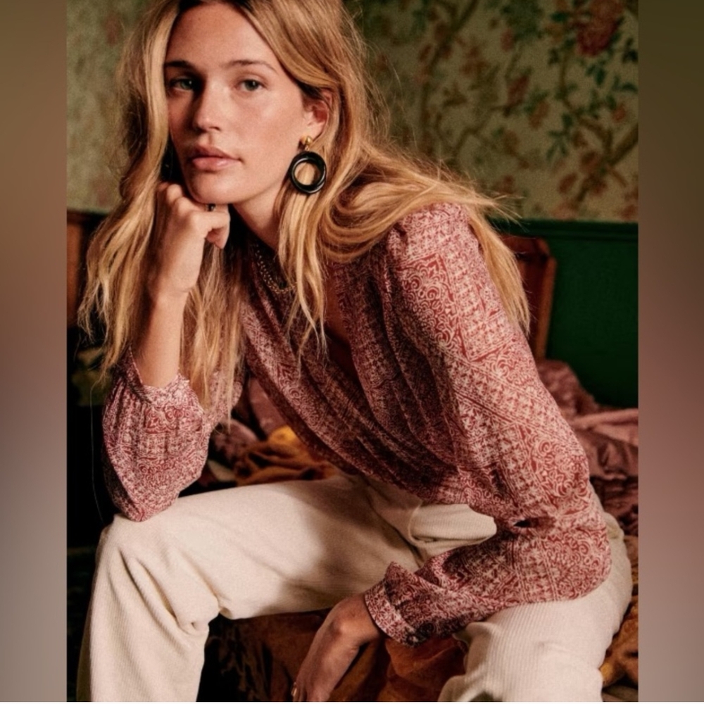 Sezane Pink Abelia Blouse